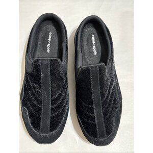 Easy Spirit Black Velvet Slip On Mule Shoes Size 8